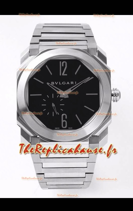 Bvlgari Octo Finissmo Edition 1:1 Miroir Réplique 904L Boîtier Acier Inoxydable Cadran Noir