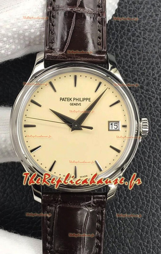 Patek Philippe Calatrava 5227G-001 Cadran jaune pâle 1:1 Miroir Réplique Suisse Boîtier Acier