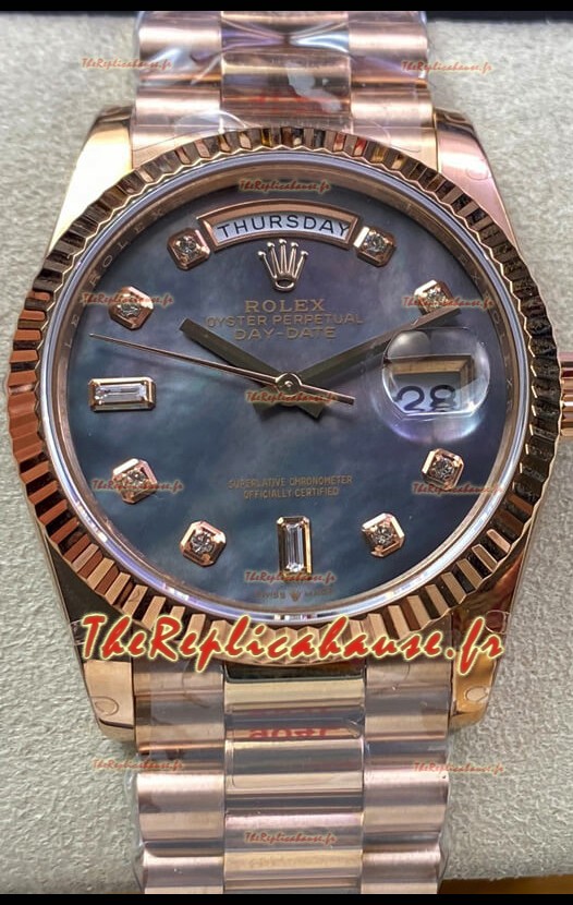 Réplique de montre Rolex Day Date 36MM 118235 en or rose, cadran nacré, miroir 1:1