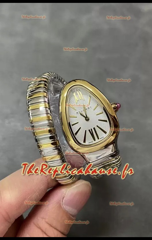 Bvlgari Serpenti Edition Montre à boîtier en or jaune bicolore en qualité miroir 1:1