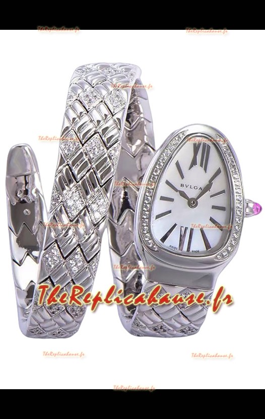 Bvlgari Serpenti Edition Montre en acier avec cadran blanc en qualité 1:1