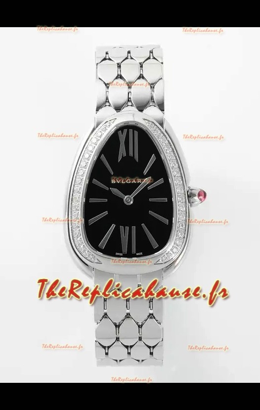 Bvlgari Serpenti Seduttori Edition en Acier Montre Super Clone Cadran Noir