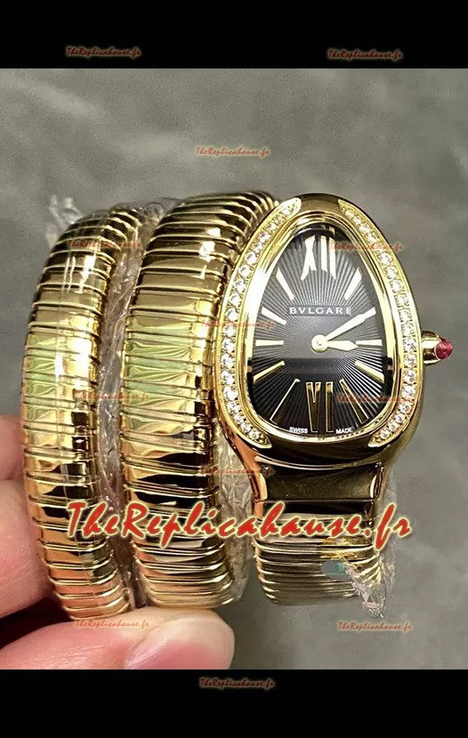 Bvlgari Serpenti Tubogas en double spirale or rose réplique de la montre Super Clone