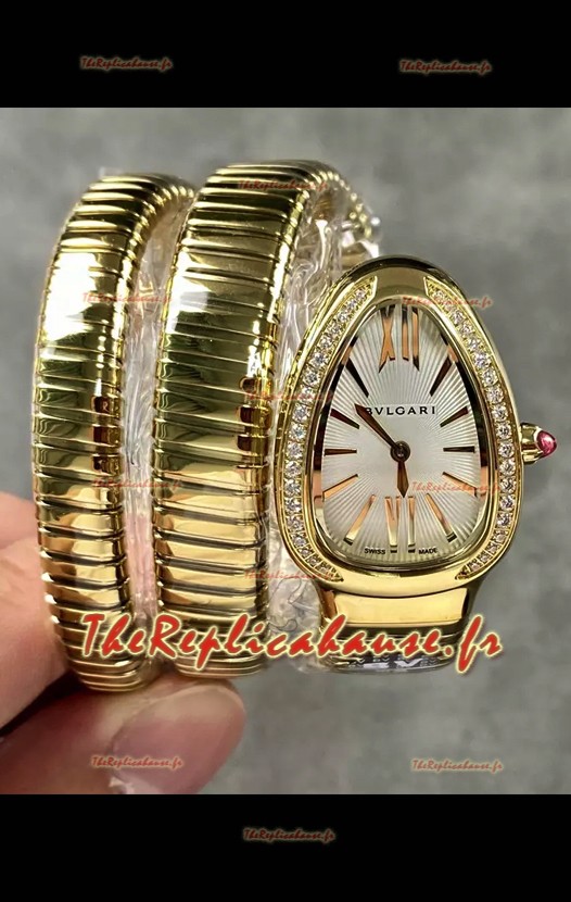 Bvlgari Serpenti Tubogas en double spirale or rose réplique de la montre Super Clone