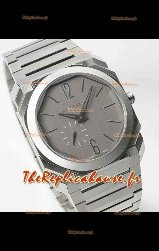 Bvlgari Octo Finissmo Boîtier acier brossé réplique de la montre Super Clone