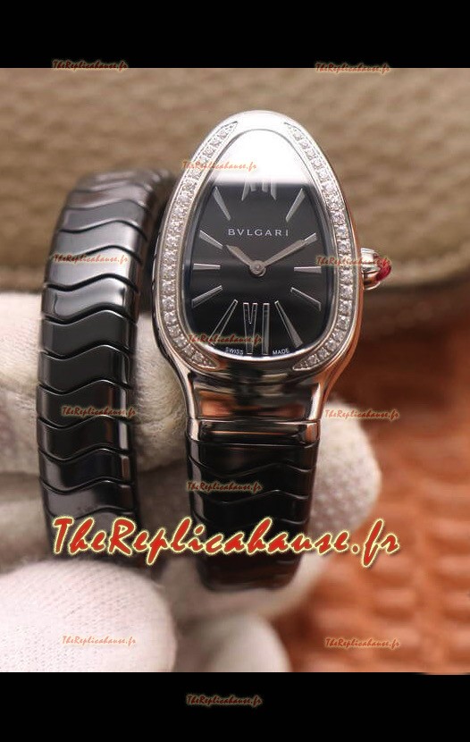 Montre Bvlgari Serpenti Edition Céramique noire Réplique en qualité miroir 1:1 