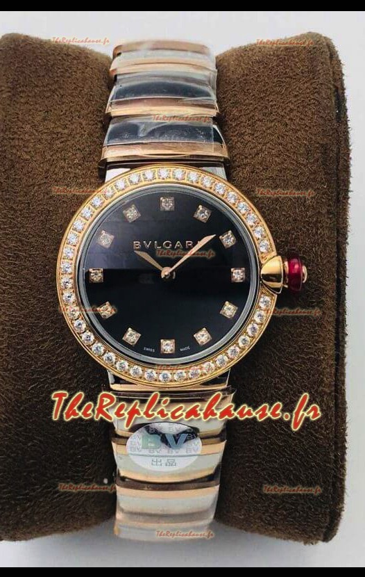 Montre Bvlgari LVCEA Edition en acier rose bicolore - Réplique Miroir 1:1