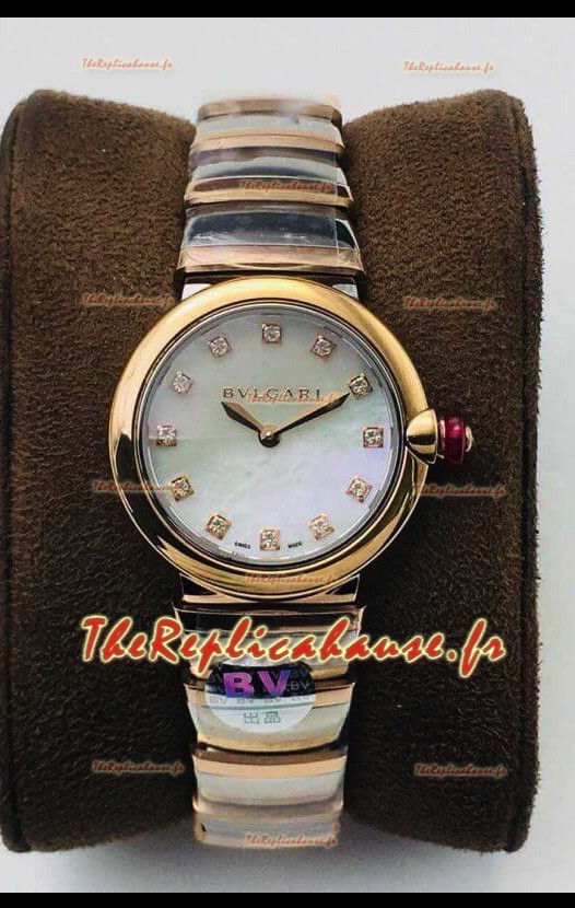Bvlgari LVCEA Edition Montre en acier rose bicolore - Réplique miroir 1:1