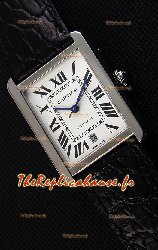 Montre Cartier Réservoir Solo Suisse Automatique avec Bracelet en acier 31 mm de Largeur 