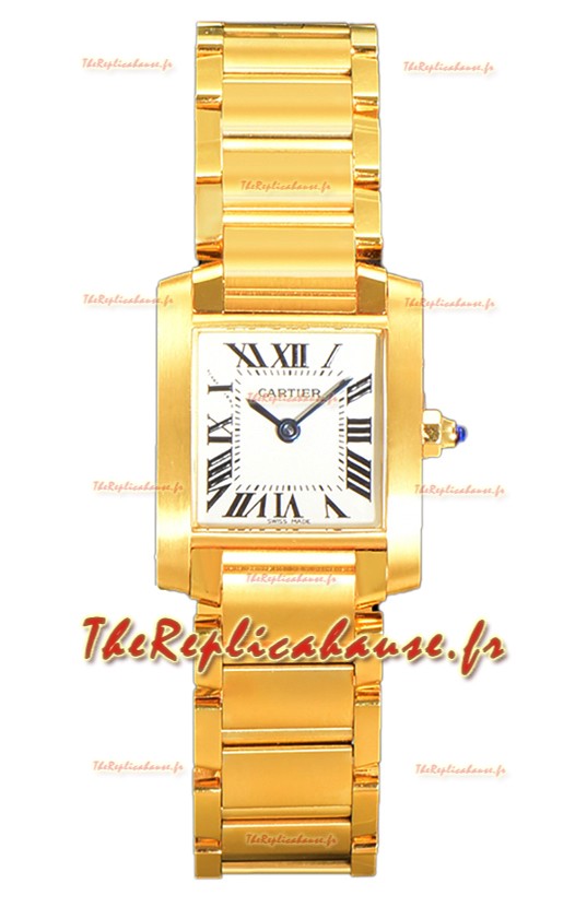 Cartier Tank Francaise Or Jaune Montre à Quartz Suisse Réplique 25.70MM