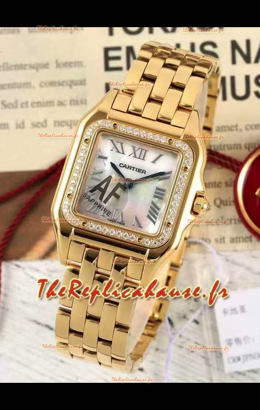 PANTHERE de Cartier Edition 27mm Cadran Perle Montre suisse miroir 1:1 Boîtier Or Jaune