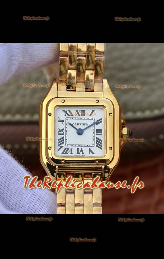 Cartier PANTHERE Edition 1:1 Montre Suisse Miroir Or Jaune Cadran Blanc