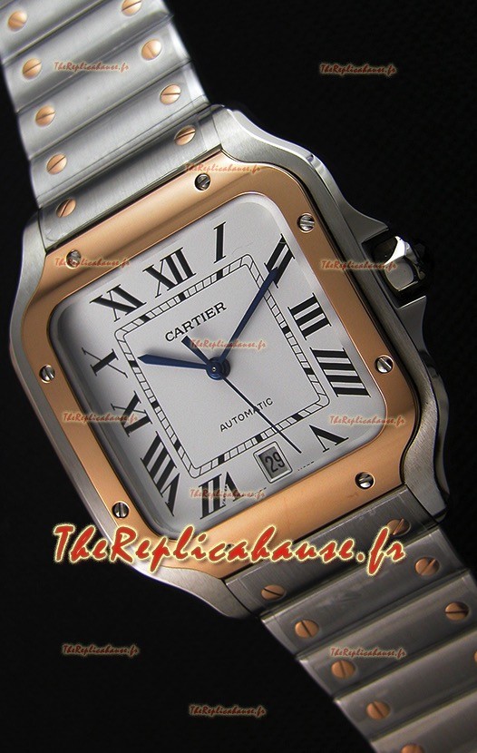 Cartier Santos De Cartier 1:1 Miroir Montre Réplique - 40MM acier et or bicolore 