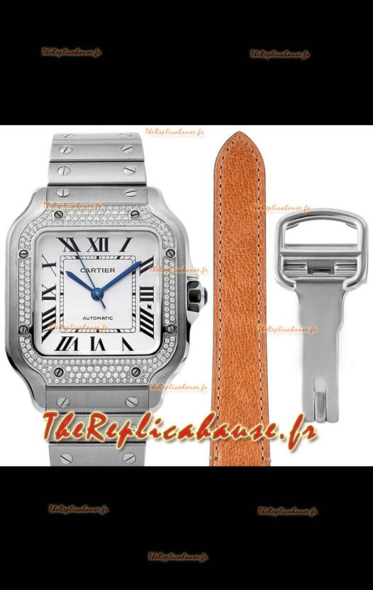 Montre Cartier "Santos De Cartier" Hommes XL 1:1 Réplique avec boitier en acier