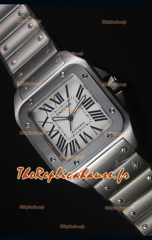 Montre Suisse Cartier Santos 100 avec un Revêtement 42MM et un Mouvement Japonais