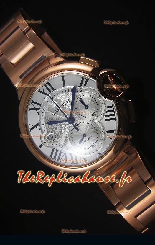 Boitier en Or Rose Ballon De Cartier Chronographe - 1:1 Replica Miroir