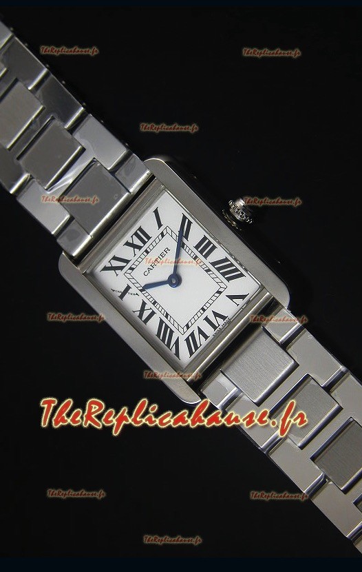Montre à Quartz Suisse Tank Solo Cartier avec un Bracelet en Acier de 24MM