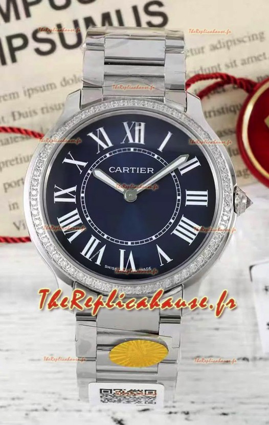 Cartier Ronde Must 36MM Cadran Quartz Bleu Réplique Montre Suisse 1:1 