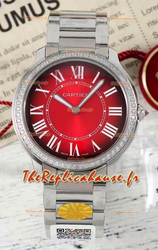 Cartier Ronde Must 36MM Cadran suisse à quartz rouge Réplique montre suisse 1:1 