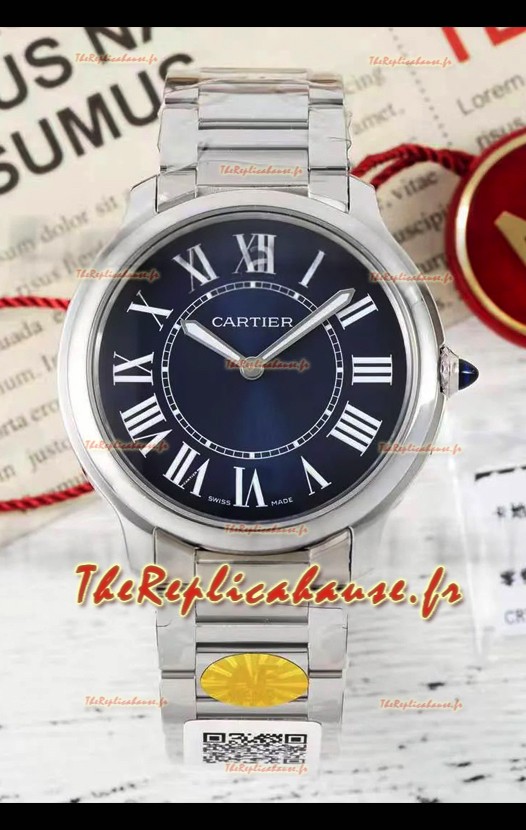 Cartier Ronde Must 36MM Cadran bleu suisse Réplique montre suisse 1:1 