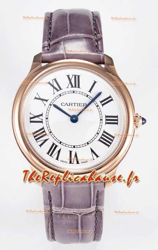 Ronde Louis Cartier Montre Super Clone 36MM en or rose et mouvement à quartz suisse