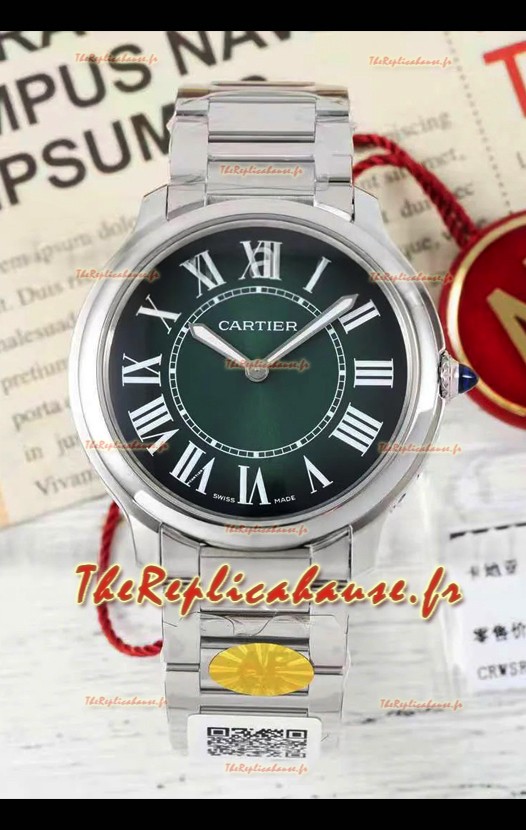 Cartier Ronde Must 36MM Cadran Quartz Vert Montre Suisse Réplique Miroir 1:1 