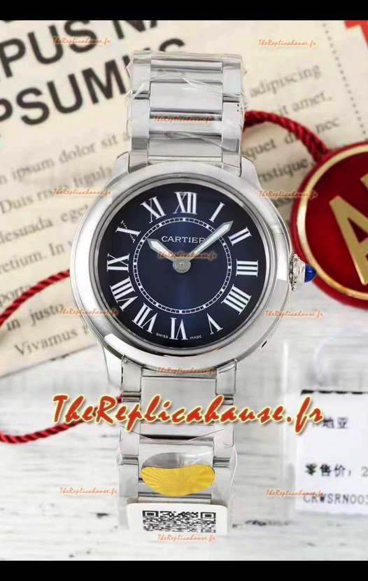 Cartier Ronde Must 29MM Cadran Quartz Bleu Réplique montre suisse 1:1 