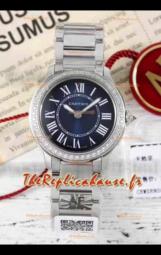 Cartier Ronde Must 29MM Cadran Quartz Bleu Réplique montre suisse 1:1 