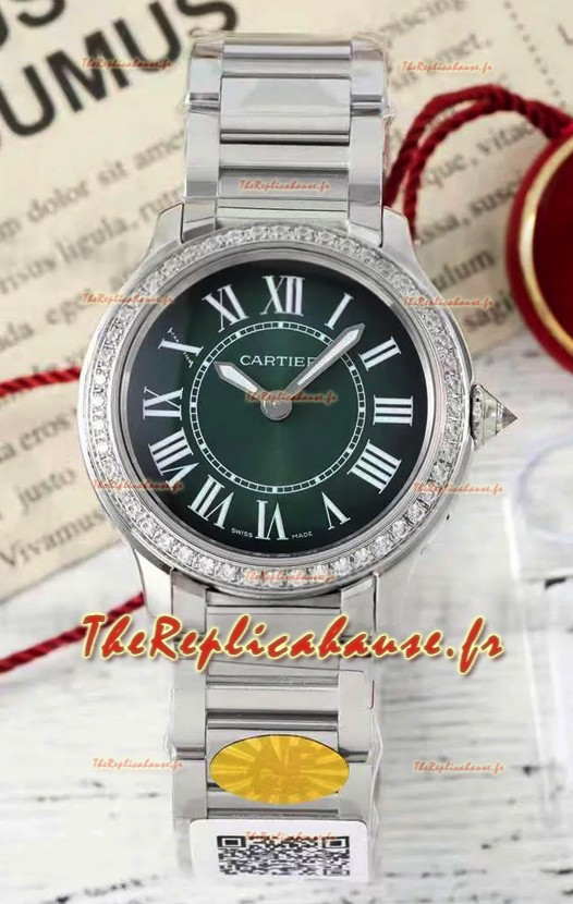 Cartier Ronde Must 29MM Cadran Vert Suisse Quartz Réplique montre suisse 1:1 