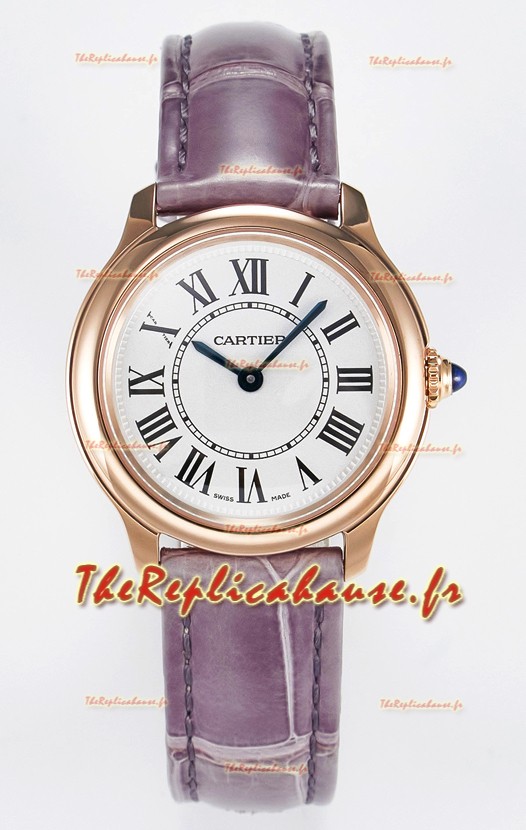 Ronde Louis Cartier Montre Super Clone 29MM en or rose et mouvement à quartz suisse
