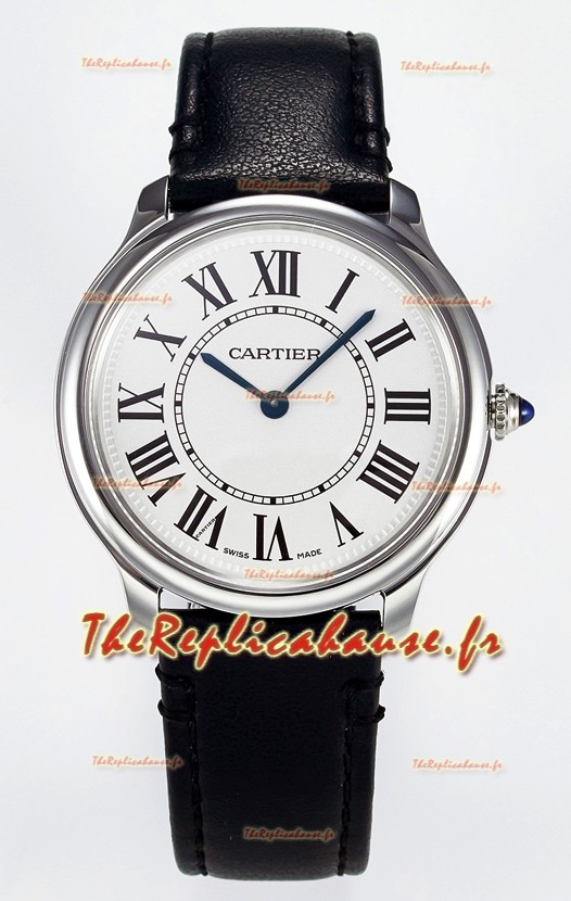 Ronde De Cartier Super Clone 36MM Montre Suisse Réplique avec cadran blanc argenté