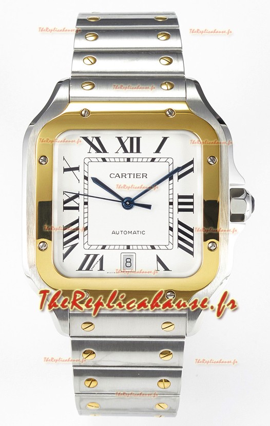 Cartier Santos De Cartier Réplique de la montre 40MM en acier 904L avec cadran blanc 