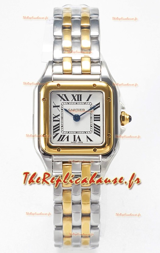 Cartier PANTHERE 22MM Montre Edition Super Clone 2 tons Or Jaune Cadran Blanc