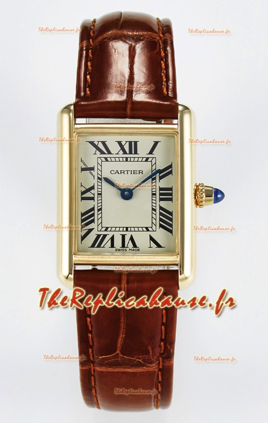 Tank Must Cartier Montre Super Clone Edition 29MM en boîtier or jaune 