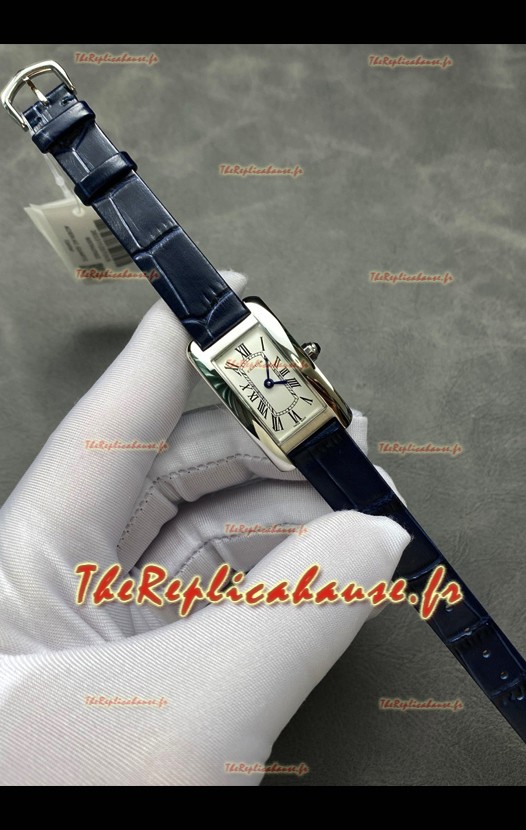 Cartier Tank Americaine Ladies Montre suisse à quartz pour dames Réplique 1:1 Boîtier acier
