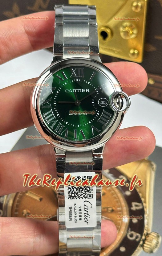 Ballon De Cartier Cadran vert Réplique suisse 1:1 en boîtier en acier 904L - 42 mm
