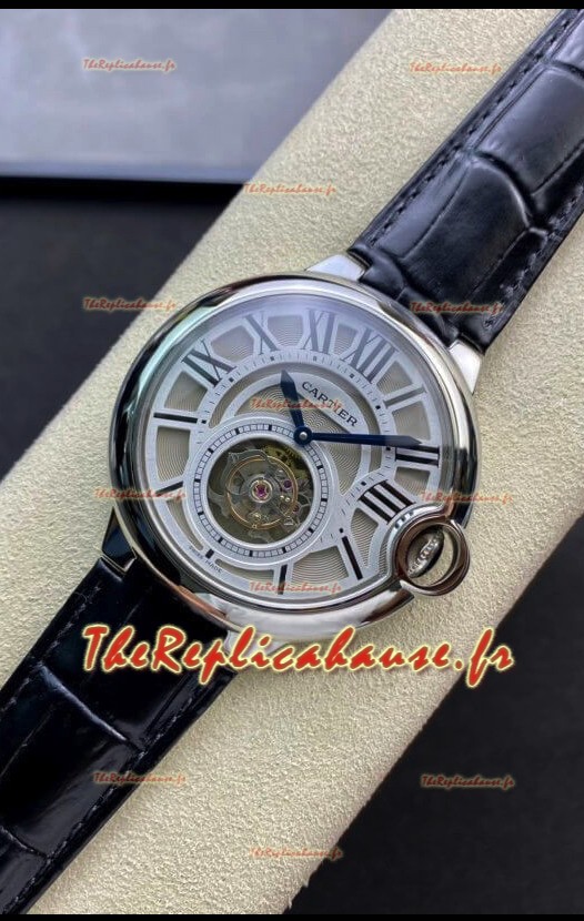 Ballon De Cartier Suisse Tourbillon Réplique Miroir 1:1 sous bracelet cuir
