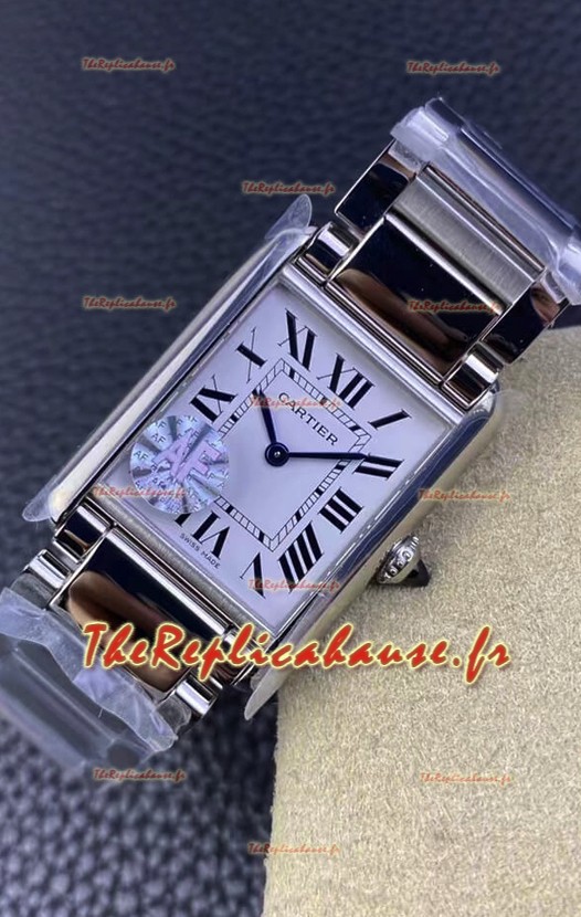 Cartier Tank Solo Montre suisse à quartz avec boîtier en acier inoxydable - Réplique Miroir 1:1 de 25,5 mm de large