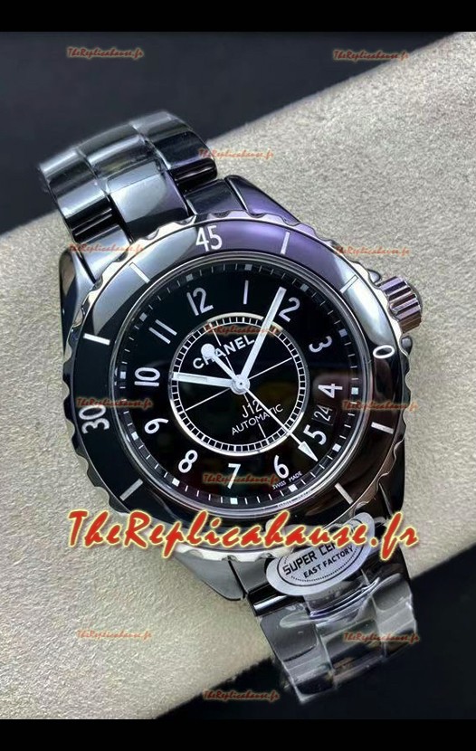 Chanel J12 38MM Montre boîtier en céramique noire Réplique montre automatique 1:1