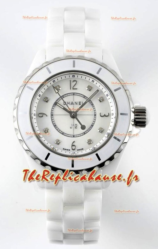 Chanel J12 Ladies Montre à boîtier en céramique blanche Réplique de montre Miroir 1:1 