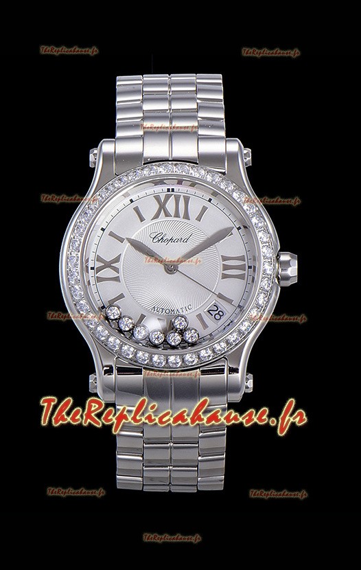 Montre Chopard Happy Sport 1:1 Montre réplique Suisse Automatique 36MM en acier 904L Cadran Blanc