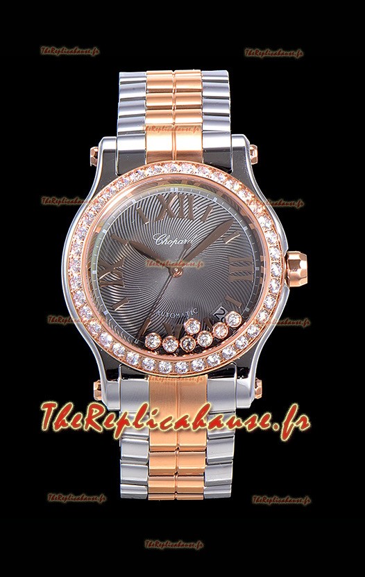 Montre Chopard Happy Sport 1:1 Réplique Suisse Automatique 36MM Boîtier or rose bicolore