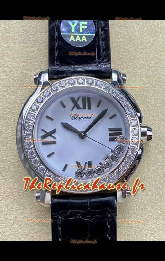 Chopard Happy Sport Montre 1:1 Suisse à Quartz 36MM en Acier 904L Cadran Blanc