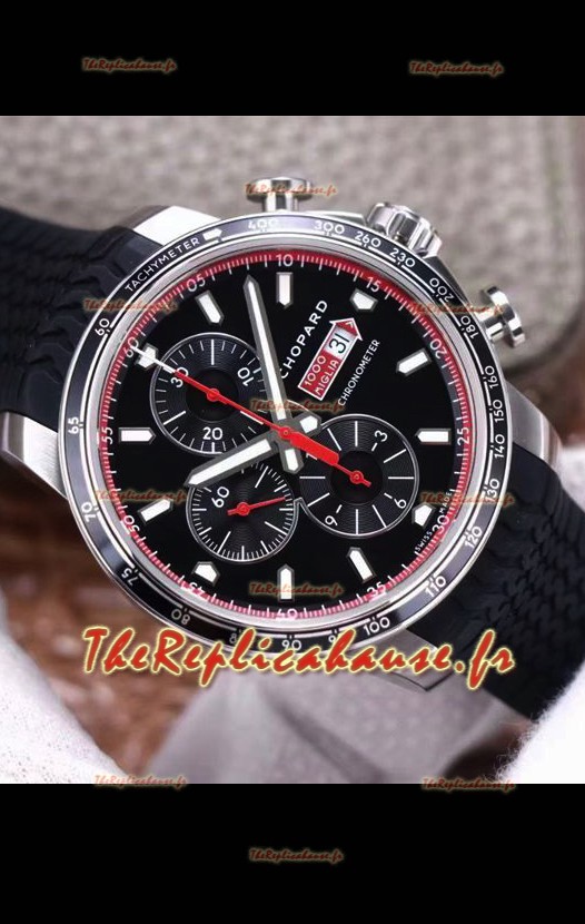 Chopard Classic Racing Chronographe Réplique Montre miroir 1:1 en acier - cadran noir 