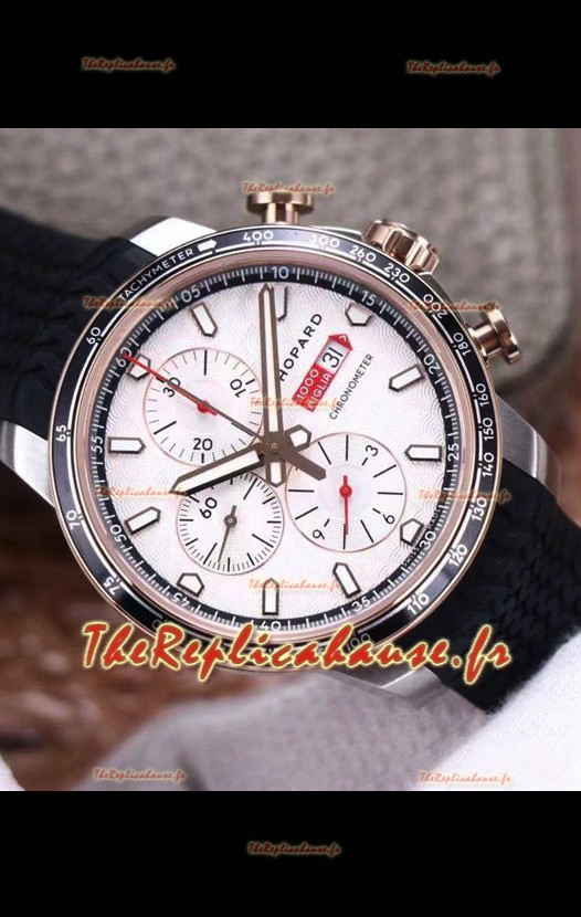 Chopard Classic Racing Chronograph Réplique Montre miroir 1:1 en acier - Cadran blanc