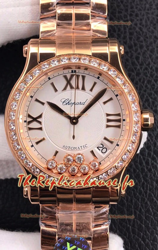 Montre Chopard Happy Sport 1:1 Réplique Suisse Or Rose - 36mm de large
