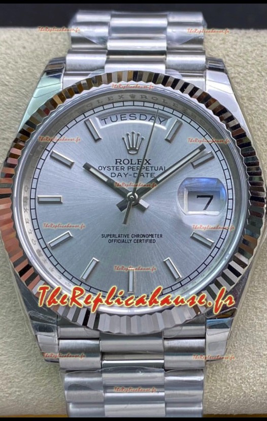 Montre Rolex Day Date Présidentielle 904L Acier 40MM - Cadran Acier 1:1 Miroir Qualité