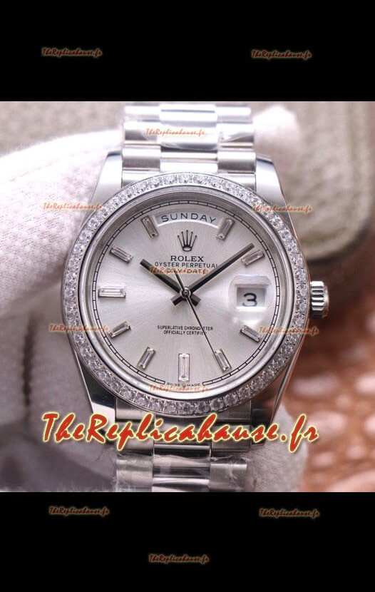 Montre Rolex Day Date Presidential 904L Acier 40MM - Cadran acier qualité miroir 1:1 