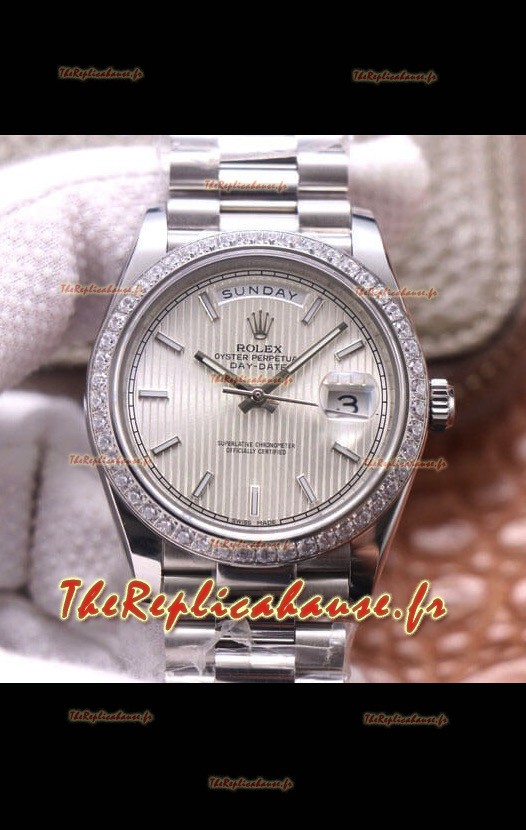 Montre Rolex Day Date Présidentielle 904L Acier 40MM - Cadran Acier 1:1 Qualité Miroir