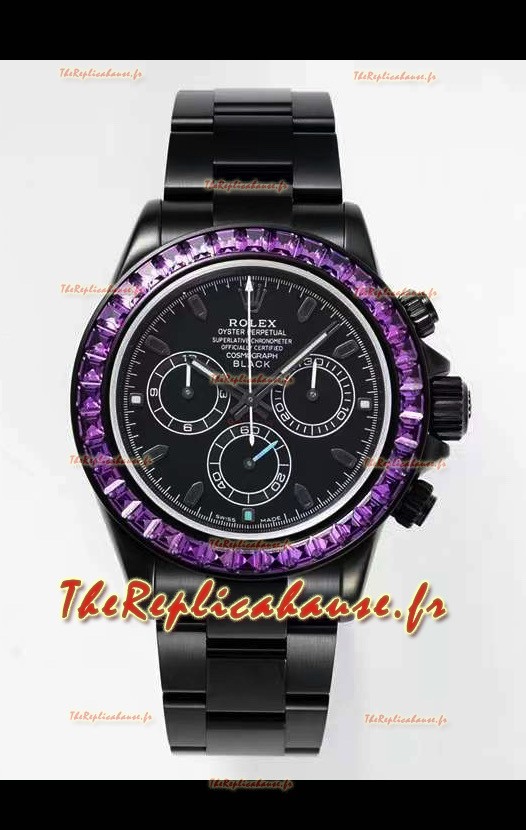 Montre Rolex Daytona Blaken Edition Réplique Suisse 1:1 Miroir Mouvement Cal.4130 Boîtier PVD